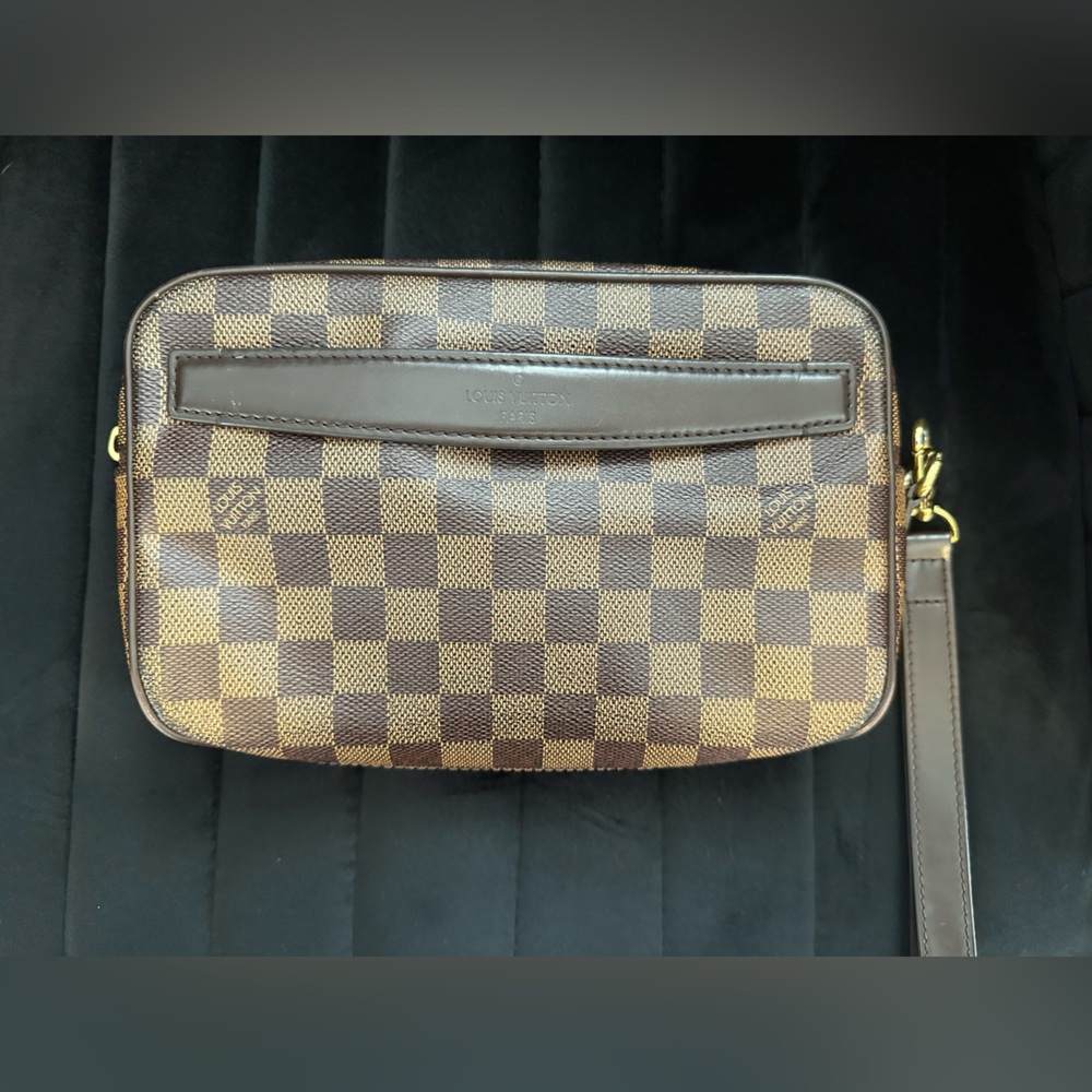 Authentic Louis Vuitton Damier Ebene Pochette Saint Paul Clutch